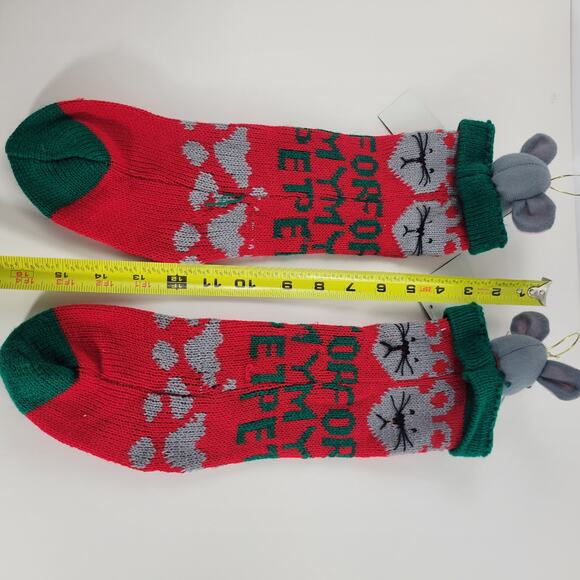 2 Vintage NOS 16" Pet Christmas Stocking With Mouse By Greenbacks - Picture 6 of 6